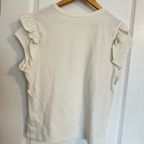 Universal Thread Cream Ruffle Sleeve Tee - Picture 2 of 2